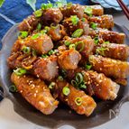 ヘルシーにボリュームアップ！
生姜香るこんにゃくの甘辛肉巻き