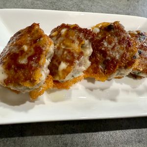 ももんの作ってみた!投稿(ふわふわジューシー♪『豚こまの青じそチーズ丸め焼き』)