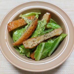 よっこの作ってみた!投稿(レンジで5分！【キャベツとさつま揚げのオイスターソース和え】)