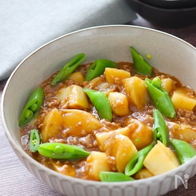 【新じゃがとひき肉の甘辛とろみ炒め煮】失敗なし!ご飯が進む♪