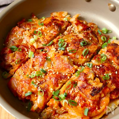 ワンパン10分！【豚キムチチヂミ】カリっともちもち食感♩