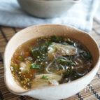 すぐに完成『わかめと豚肉の春雨スープ』