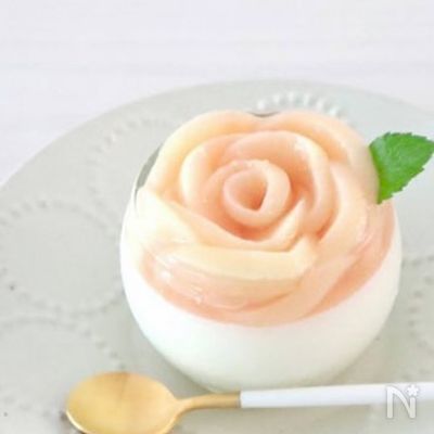 超簡単‼︎【桃のパンナコッタ】火を使わず混ぜて冷やすだけ