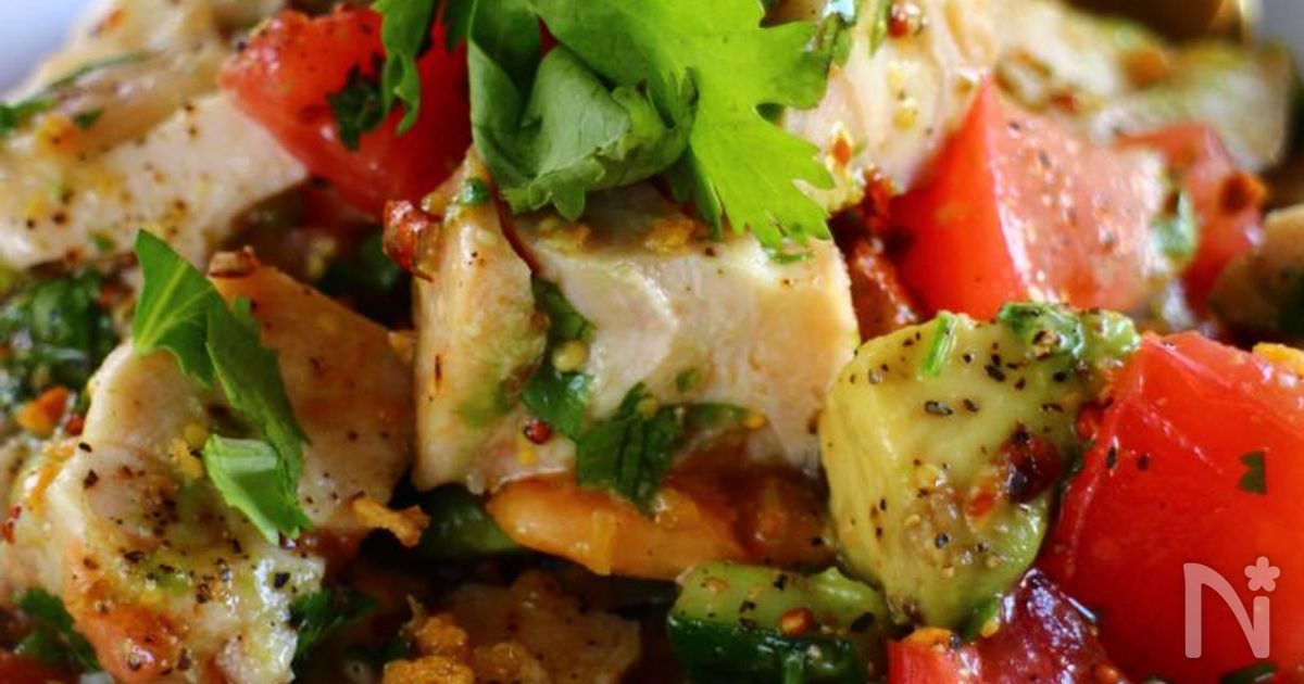 ベーコンとアボカドのハニーマスタードチキンサラダのレシピ