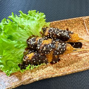 楽ラク手抜キッチン🐶🐾の作ってみた!投稿(我が家の『特製味噌だれ』で食べる串カツ)