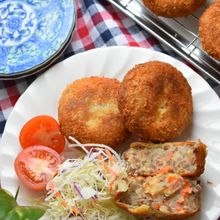失敗しない揚げ物レシピ｜野菜たっぷり！米粉衣の黄金コロッケ