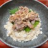 りんごの作ってみた!投稿(イワシのなめろう。黄身添え。)