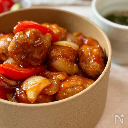 新玉ねぎで【豚こま酢豚丼】