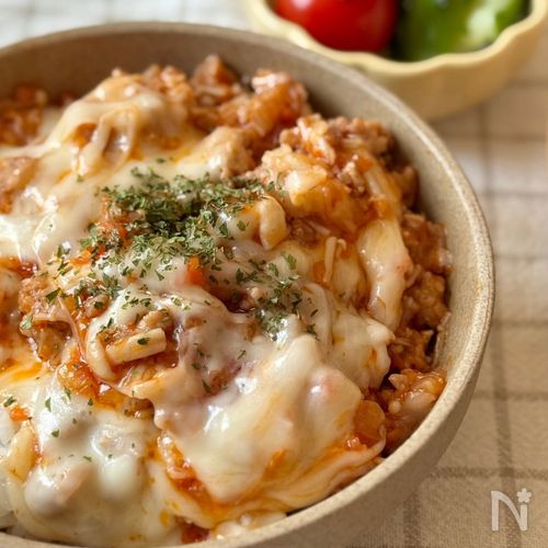 10分で簡単！【ミートチーズ丼】