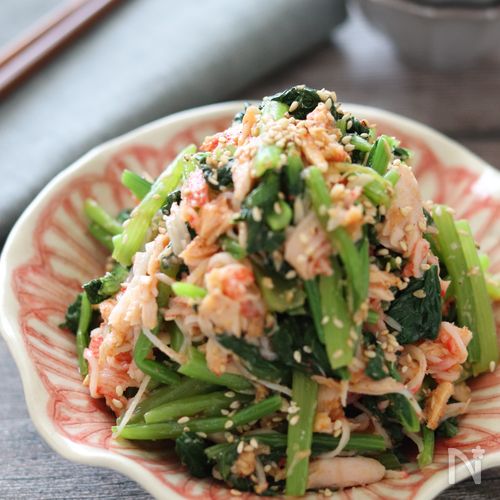 【小松菜のコク旨サラダ】旨味たっぷり!レンチン簡単!激旨!