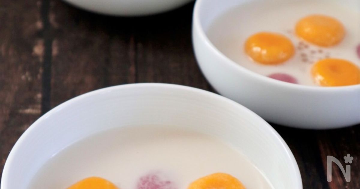 温かくして食べたい【かぼちゃの白玉＊ココナッツミルク汁粉】