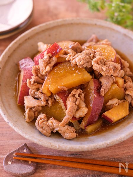 豚肉とさつまいもの甘辛煮