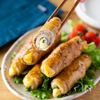焼肉のたれで簡単！ちくわのしそチーズ肉巻き