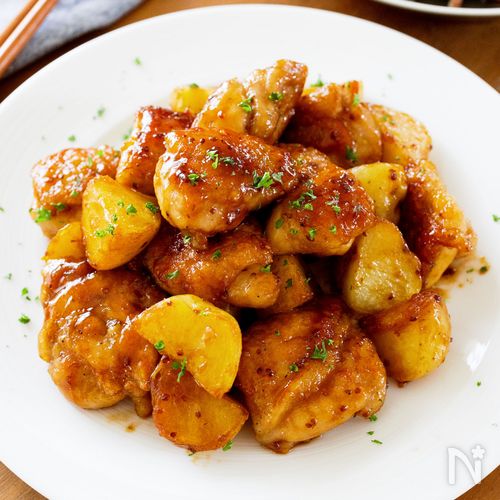 『鶏肉と新じゃがのハニーマスタード炒め』こってり♡ご飯が進む