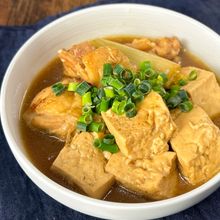鶏肉のしみしみ肉豆腐（フライパンで簡単）