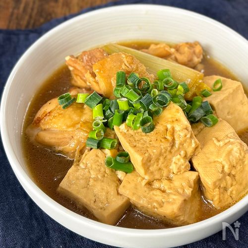 鶏肉のしみしみ肉豆腐（フライパンで簡単）