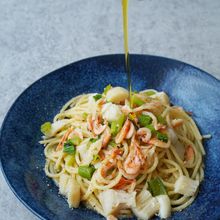 【フライパンひとつで簡単】さくら海老とホタテのパスタ
