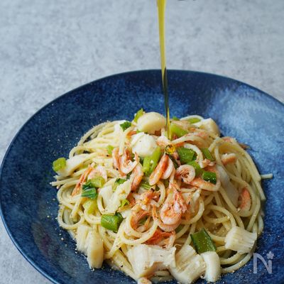 【フライパンひとつで簡単】さくら海老とホタテのパスタ