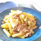 【ふきと筍と牛肉の炒め】キッコーマン わが家は焼肉屋さん