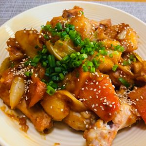 puricoの作ってみた!投稿(無水で仕上げる！旨味たっぷりタッポックムタン(鶏肉の炒め煮))