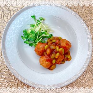 にゃ〜むずの作ってみた!投稿(ふわふわ鶏団子の甘酢あんかけ)