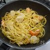 箸で食べる「ホタテと海老の和風スパゲッティ」の工程4