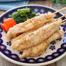 鶏ささみの串焼き♩にんにく味噌味！材料1つレンジですぐできる