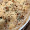 はるはるの作ってみた!投稿(簡単ホワイトソースで♪鶏肉と舞茸とれんこんのコク旨グラタン)