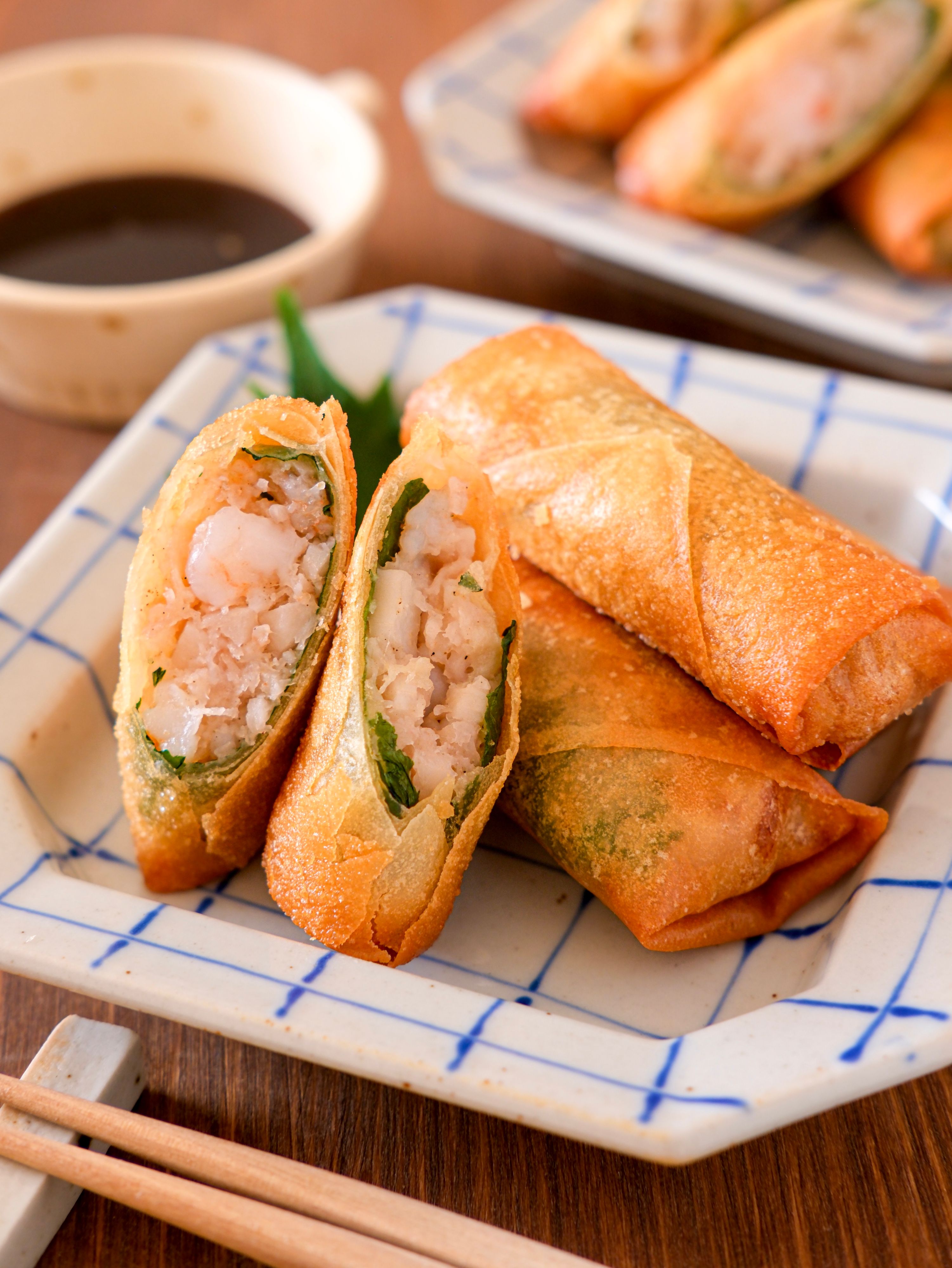 えびとれんこんの春巻き】味付け簡単！いろんな食感が美味しい