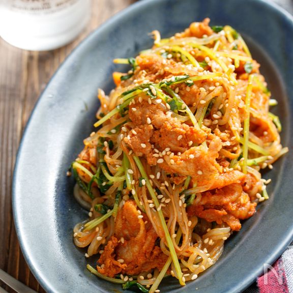 豆苗と糸こんにゃくのヘルシープルコギ【#包丁不要#ヘルシー】