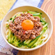 【冷やしピリ辛肉みそうどん】レンジでつくれる！