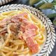 火も包丁も使わない【カルボうどん】５分で簡単！