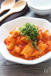 【絹揚げのチリソース】5分でお手軽にできて大満足♪