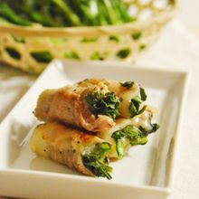 春菊とチーズの肉巻き。お弁当のおかずに、おつまみに♪