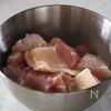 すだち香る。鶏と舞茸の明太マヨ和え。の工程1