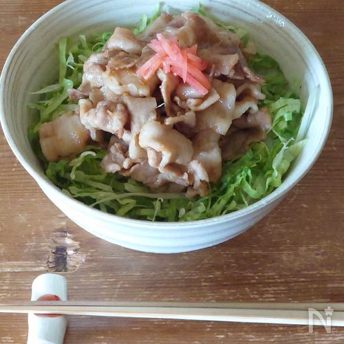 サラダ生姜焼き丼