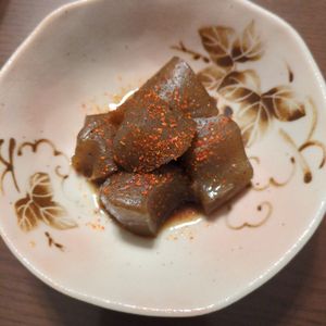 たりおの作ってみた!投稿(レンチンで味しみ！めっちゃ簡単【甘辛こんにゃく】)