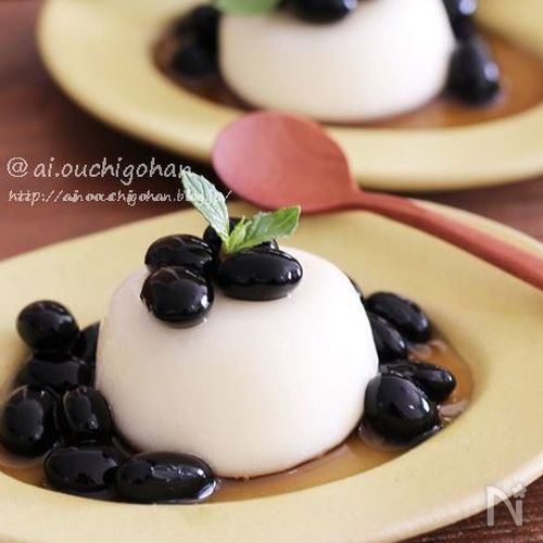 １分即出来♡黒豆deひんやりクリームぜんざい風スイーツ♡
