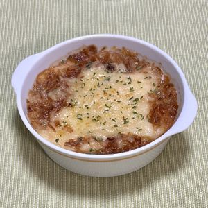キャピタンの作ってみた!投稿(フライドオニオンで簡単！オニオングラタンスープ)