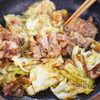 行列の定食屋さんの🍚豚バラキャベツのおかかポン酢炒め🤩の工程3