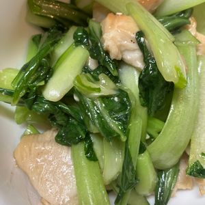 ここあの作ってみた!投稿(【鶏むね肉と青梗菜の中華風塩炒め】お肉しっとり！あっさり旨い)