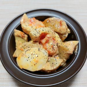 よっこの作ってみた!投稿(新じゃがいもとゆで卵の和風おかかマヨサラダ)