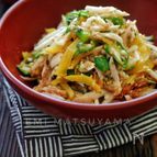 ＊長芋とオクラと香味野菜の梅おかかごまたくあん和え＊