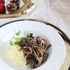 牛ごぼうのマッシュポテト添え