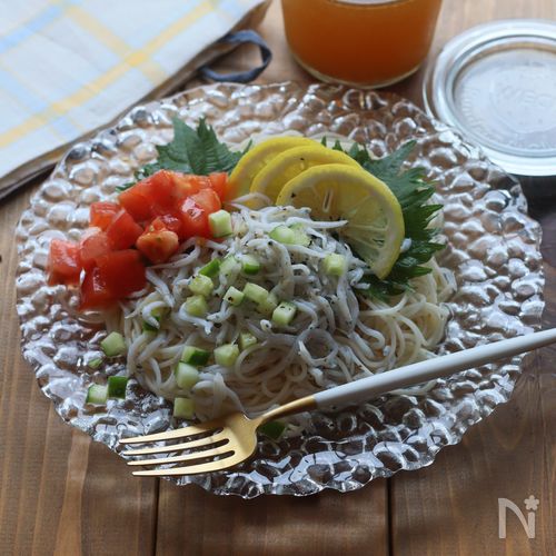 ♡しらす、トマトのレモンそうめん