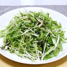 水菜と塩昆布のシャキシャキサラダ