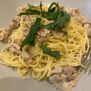 1606736の作ってみた!投稿(【保存版】豚バラと大葉の和風パスタ｜味付けうどんスープ1つ♪)