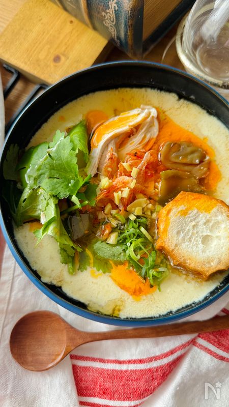 ＼＼食べるたんぱく質爆弾♡ふるふる食感の台湾風豆乳スープ／／