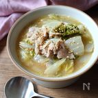 【濃厚なスープがクセになる】豚バラと白菜のごま鶏スープ