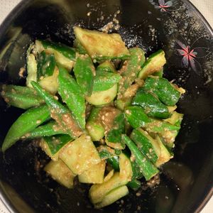 makiの作ってみた!投稿(オクラときゅうりの《絶品甘ぽん♡胡麻和え》)